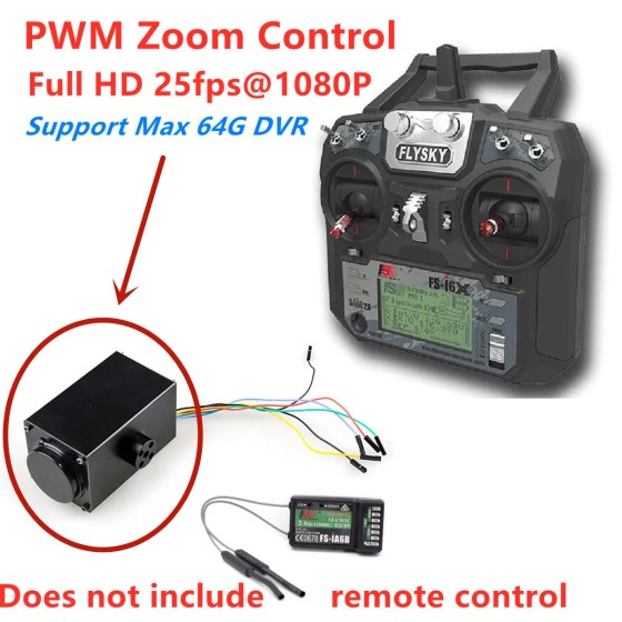 Happymodel Hc700r Camera W/av Signal Output 64g Card Video Recording Dvr Pwm Remote Controller 1080p 16x Autofocus Cam